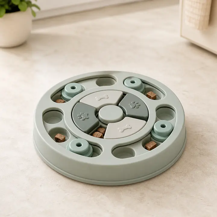 A dog puzzle feeder for slow, brainy meals.