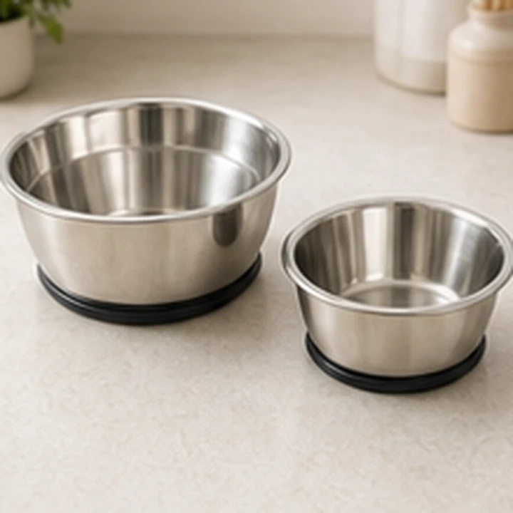 Dog food and water bowls