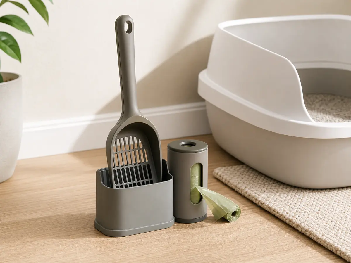Litter scoop and holder