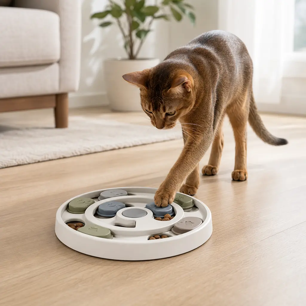 Cat puzzle feeder
