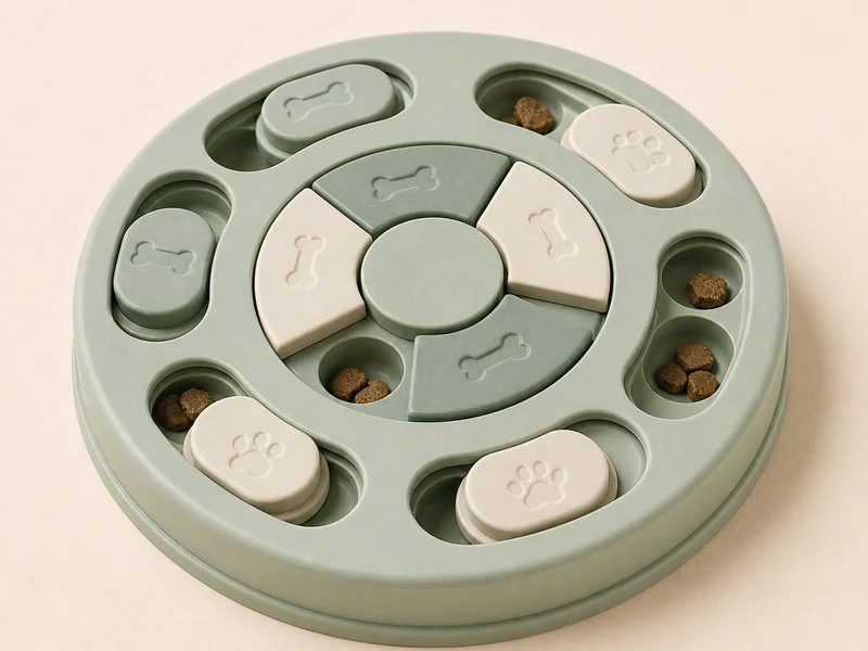 A calm enrichment puzzle toy for dogs.