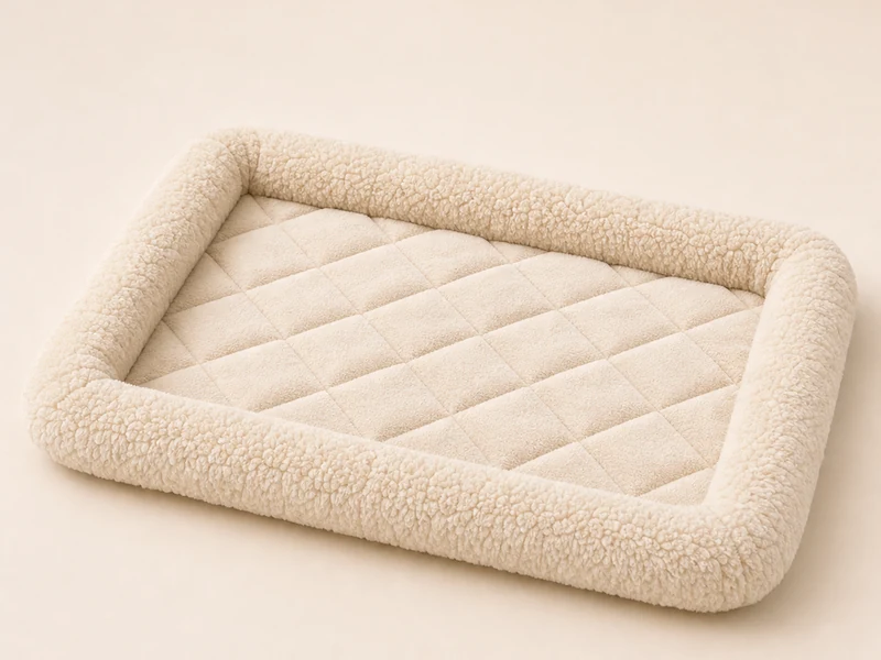 A cozy dog mat for reading or resting.