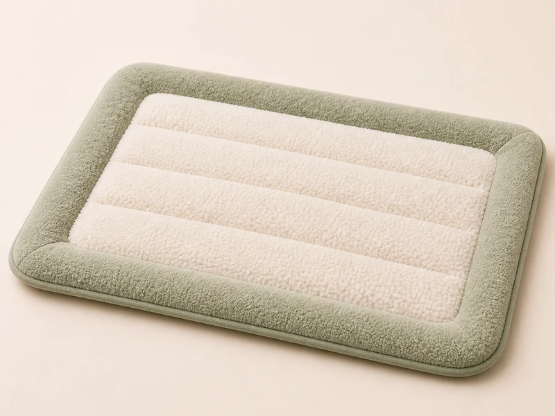 A soft indoor dog mat for quiet practice.