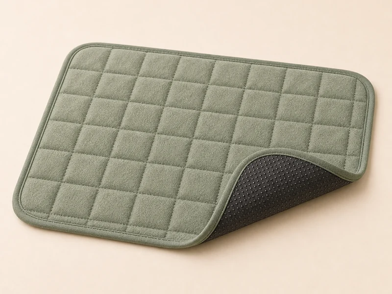 Non-slip mat for dog rest area.