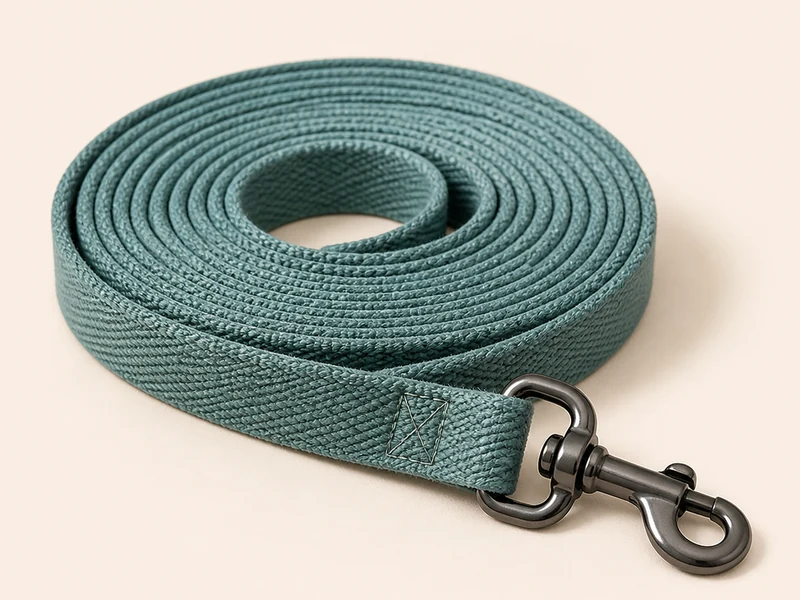 A simple six-foot dog leash with a metal clip.