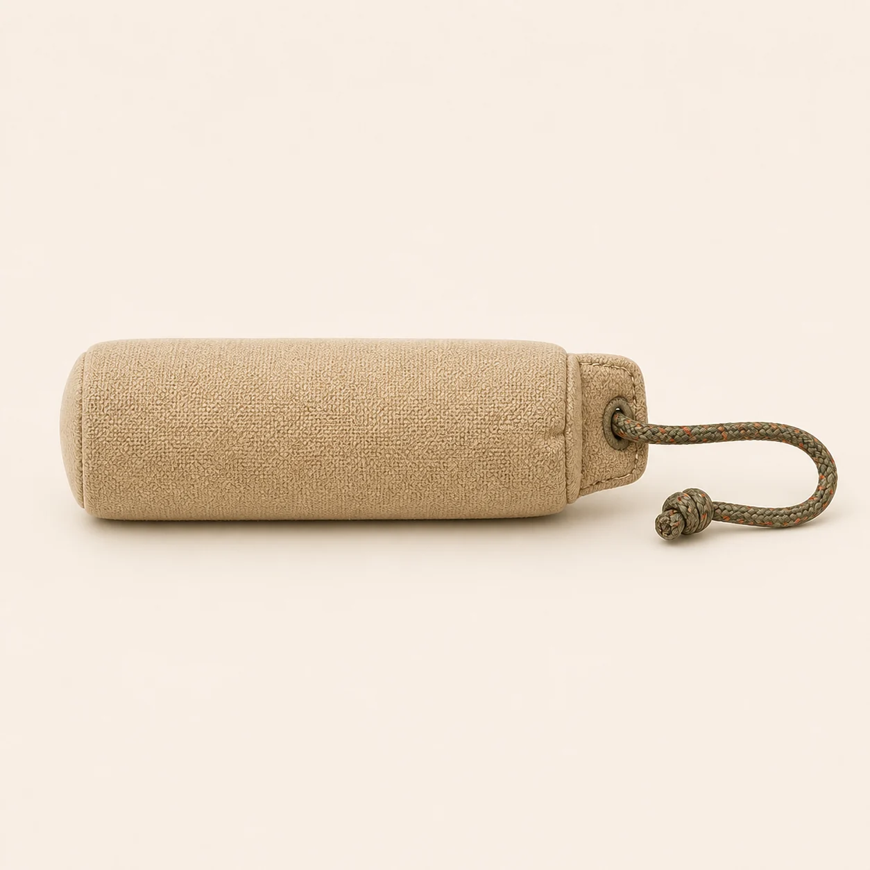 A soft dog training dummy for retrieve games.