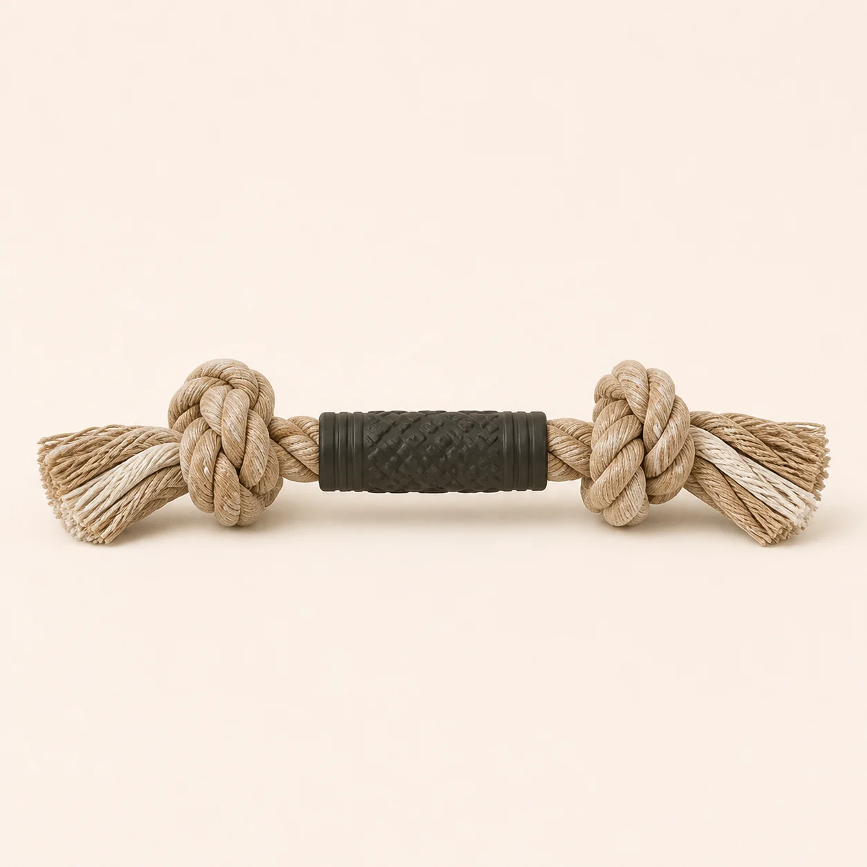 A durable rope tug toy for supervised dog play.