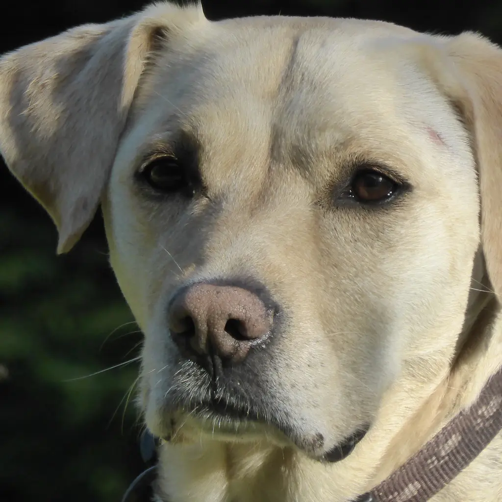 Labrador Retriever standing outdoors