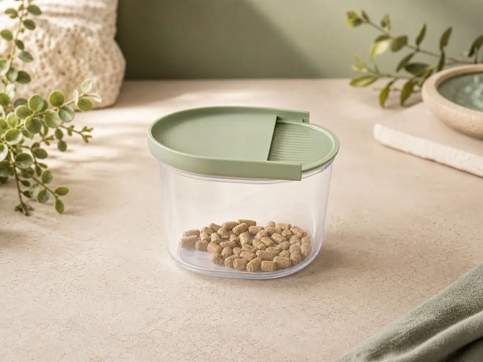 Simple clear beginner foraging cup for companion birds