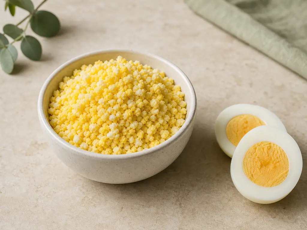 Egg Food prepared for a companion bird food-safety check