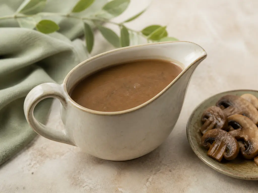 Mushroom Gravy prepared for a companion bird food-safety check