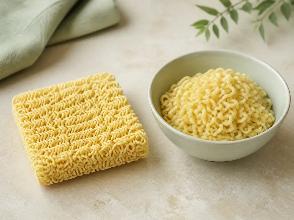 Ramen Noodles prepared for a companion bird food-safety check