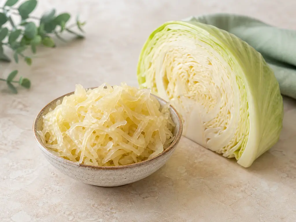 Sauerkraut prepared for a companion bird food-safety check