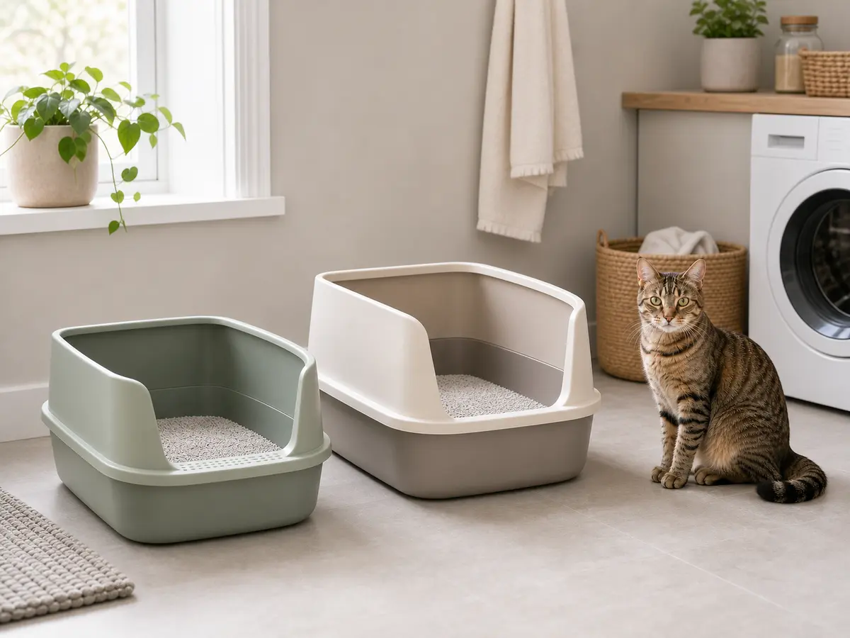 Cat litter box setup options