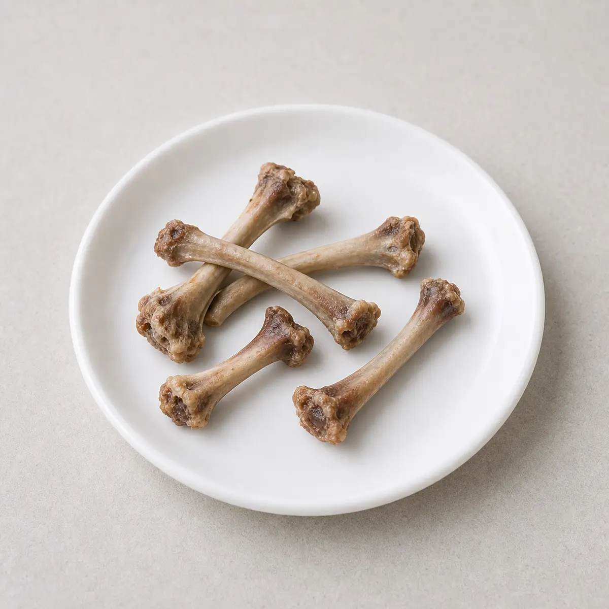 Cooked bones on a plate