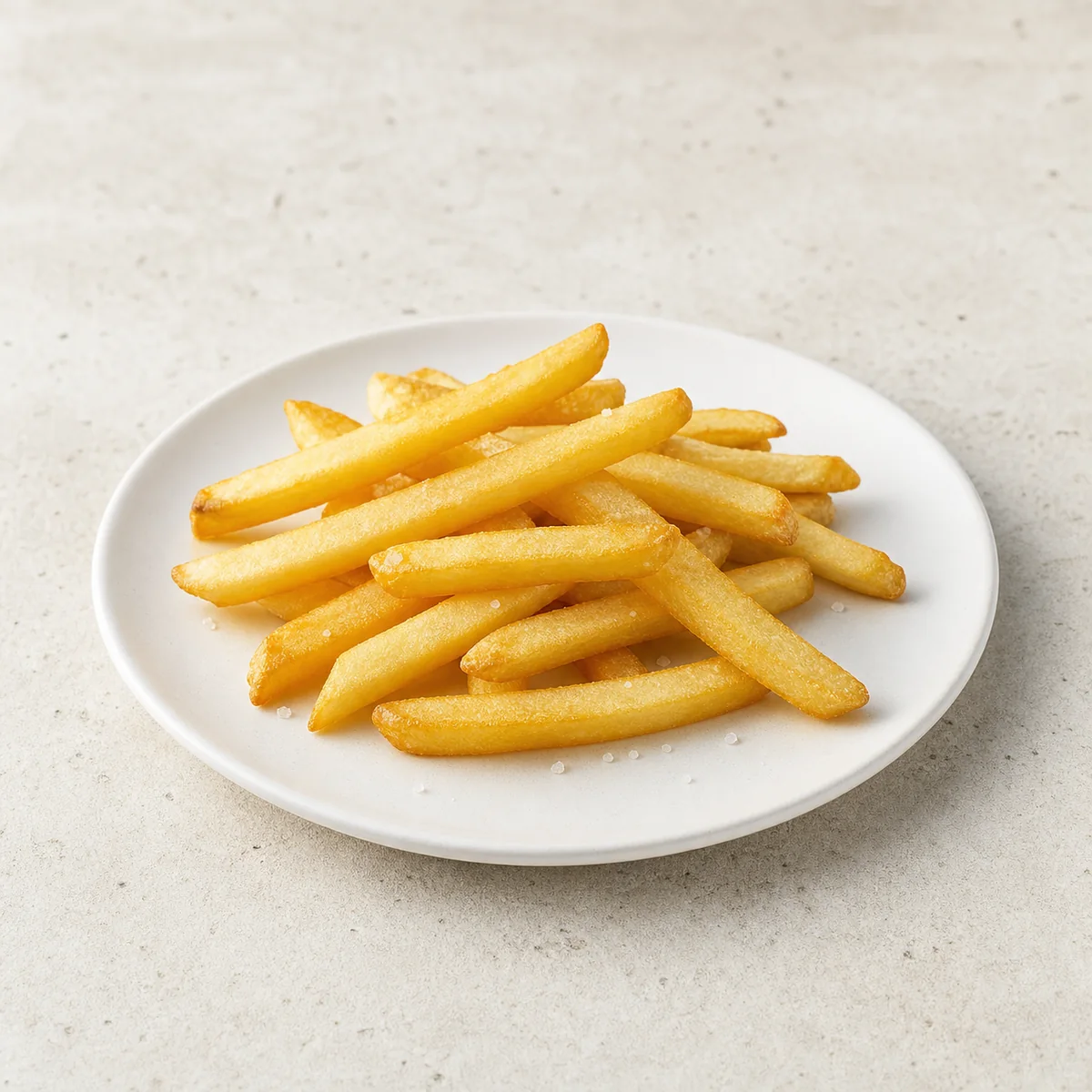 Plain french fries on a small plate