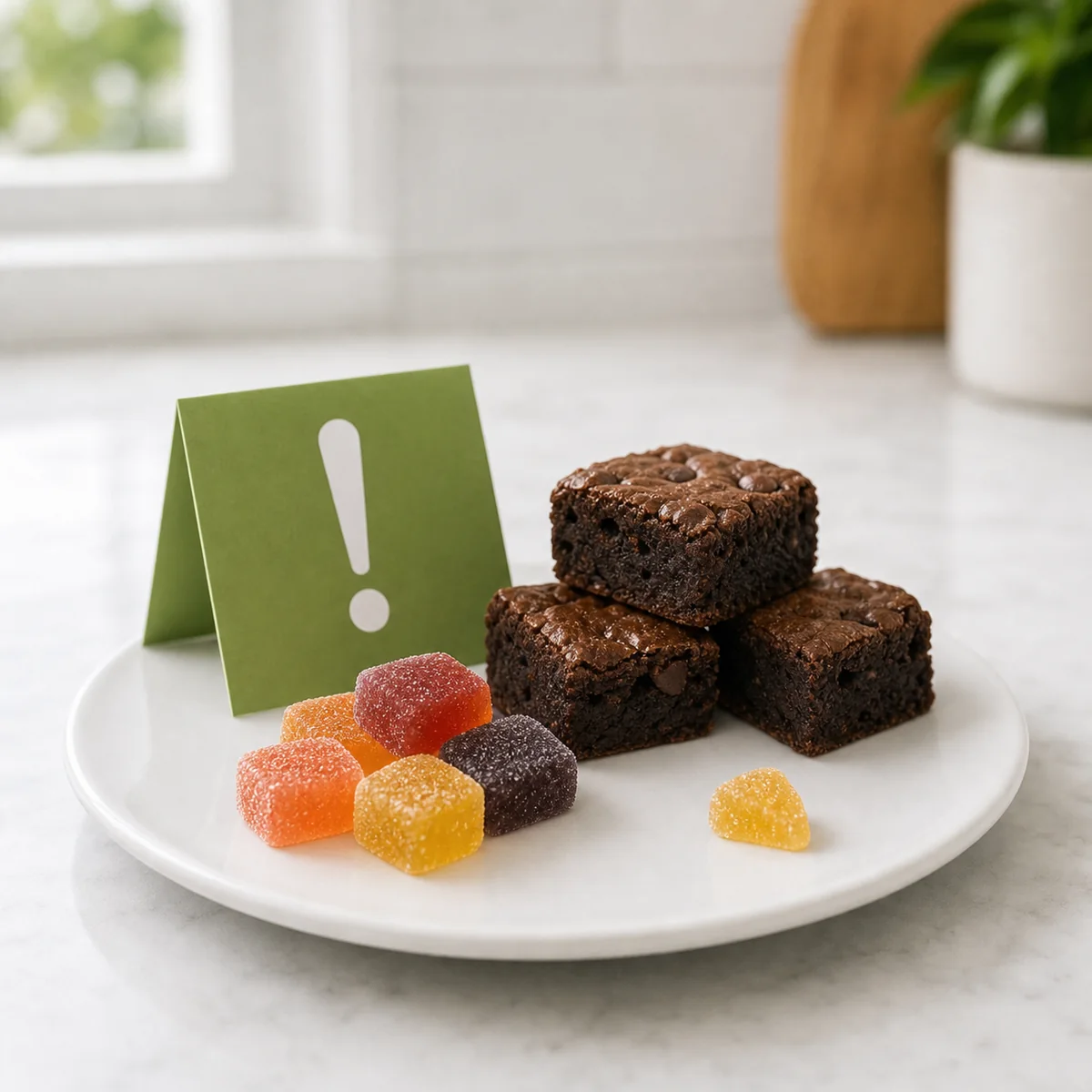 Gummy candies and brownie bites presented as marijuana edible exposure risk