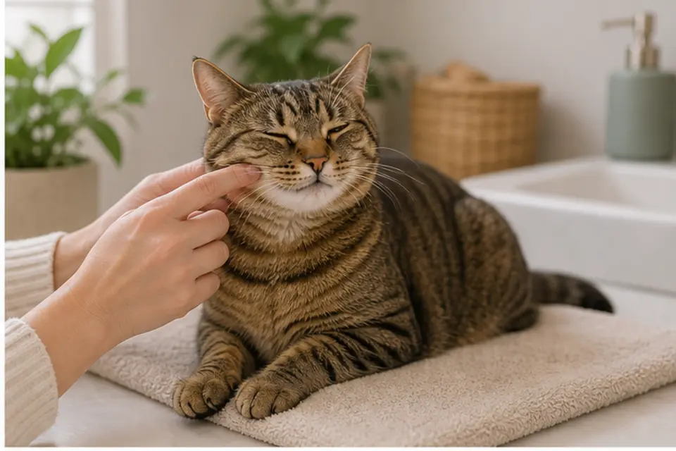 Cat Tooth Brushing Start guide scene 2