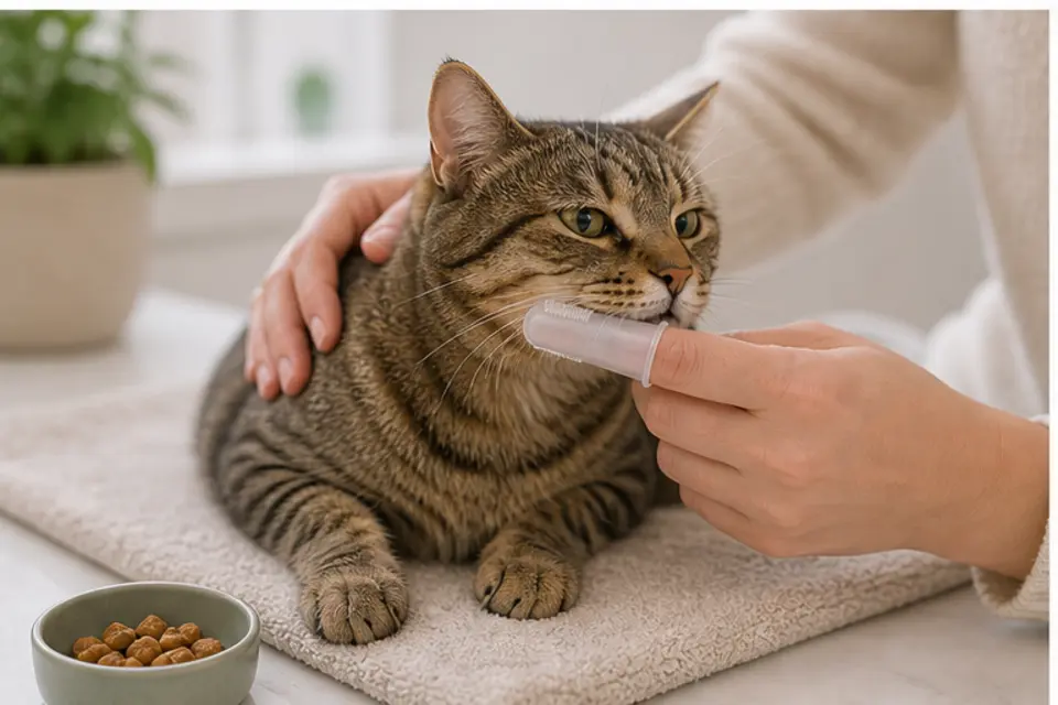 Cat Tooth Brushing Start guide scene 3
