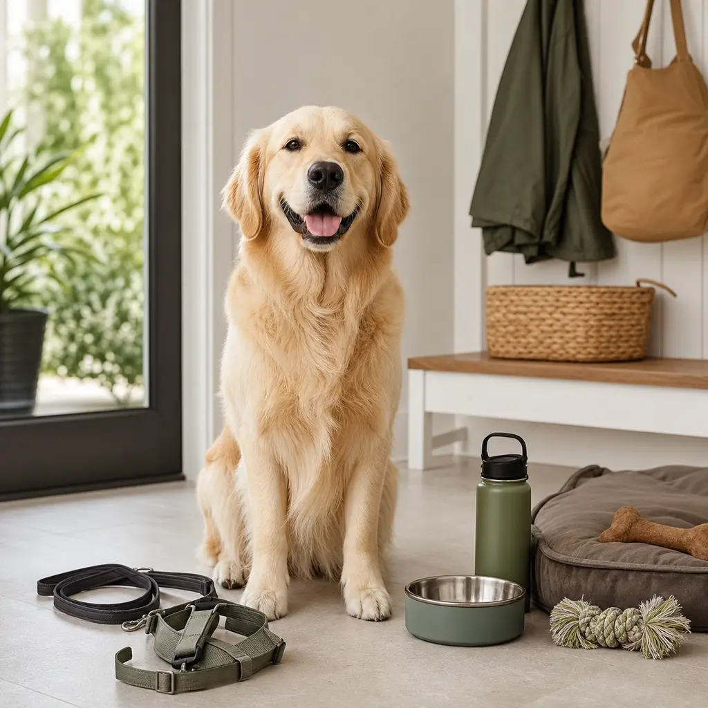 Dog supplies at home.