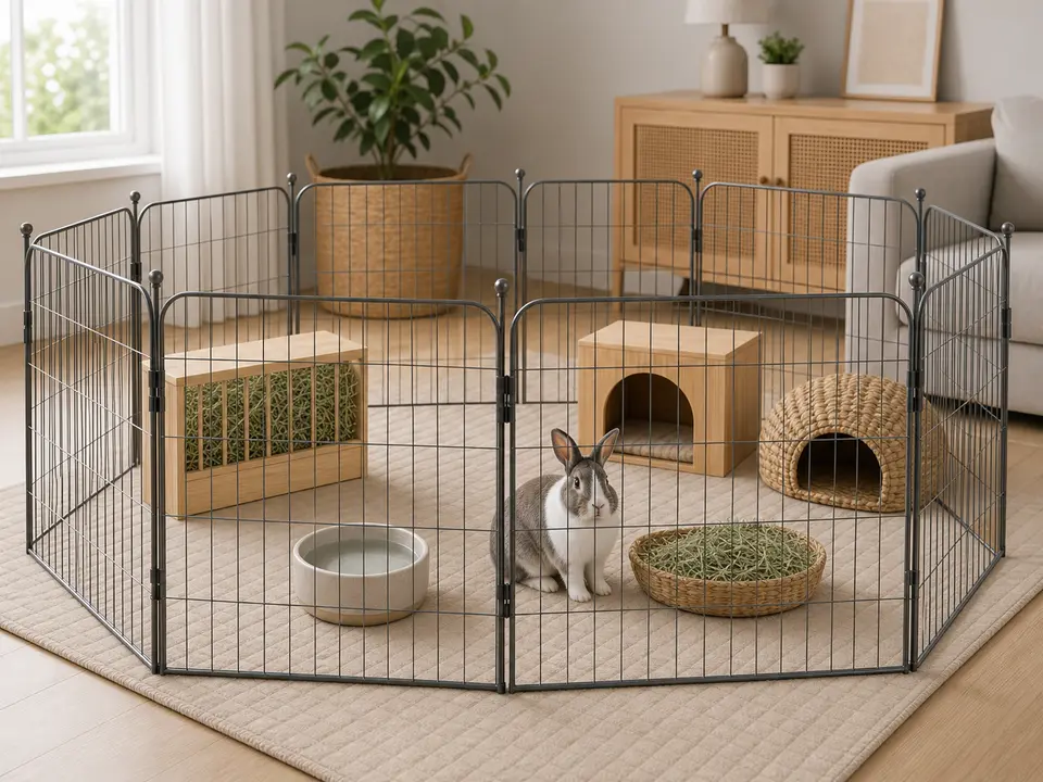 Exercise pen for a rabbit home