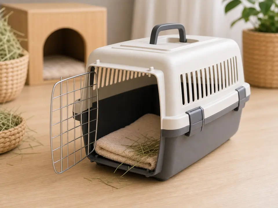 Hard-sided carrier for a rabbit home