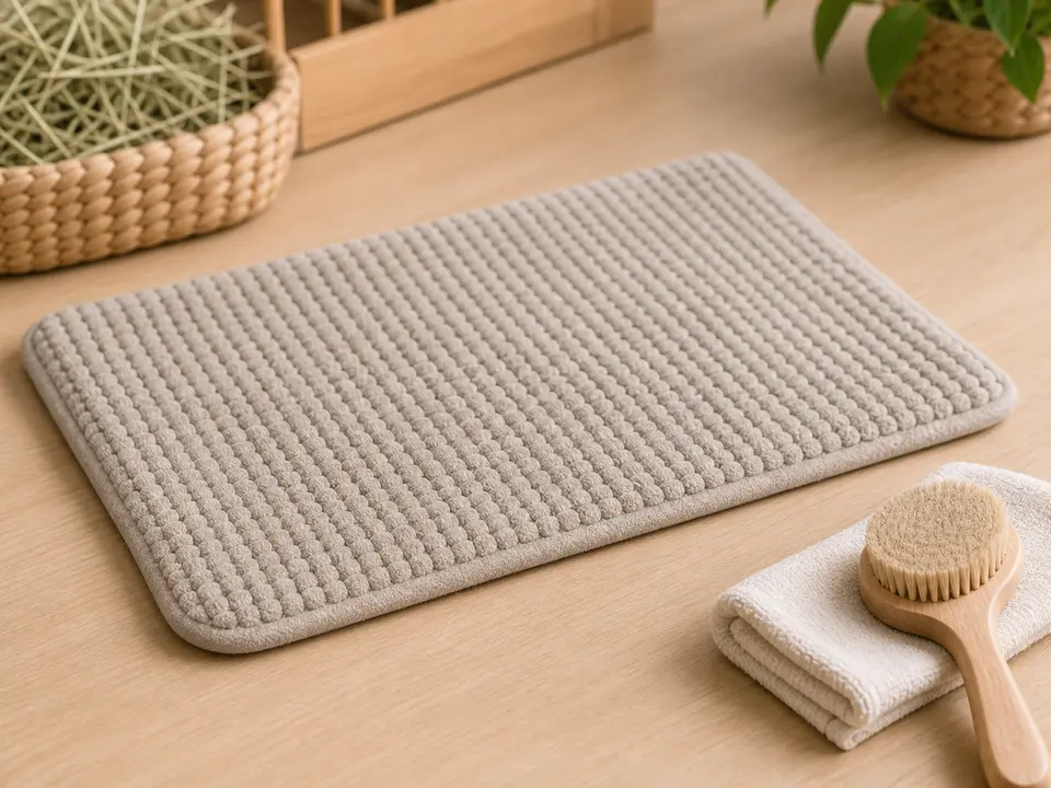 Non-slip grooming mat for a rabbit home