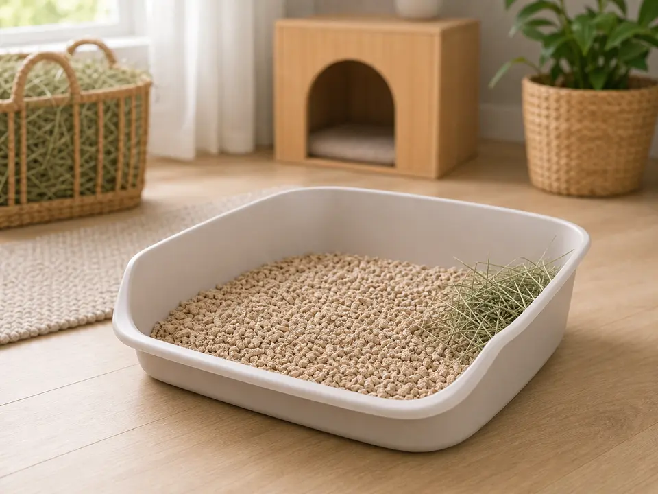 Roomy litter box for a rabbit home