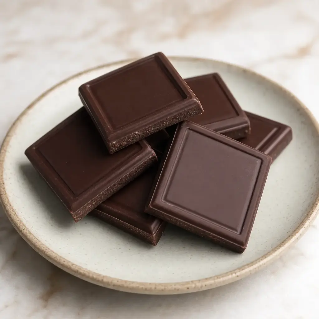 Plain chocolate on a clean unbranded surface for a reptile food-safety check.
