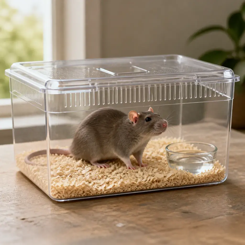 Plain live rats on a clean unbranded surface for a reptile food-safety check.