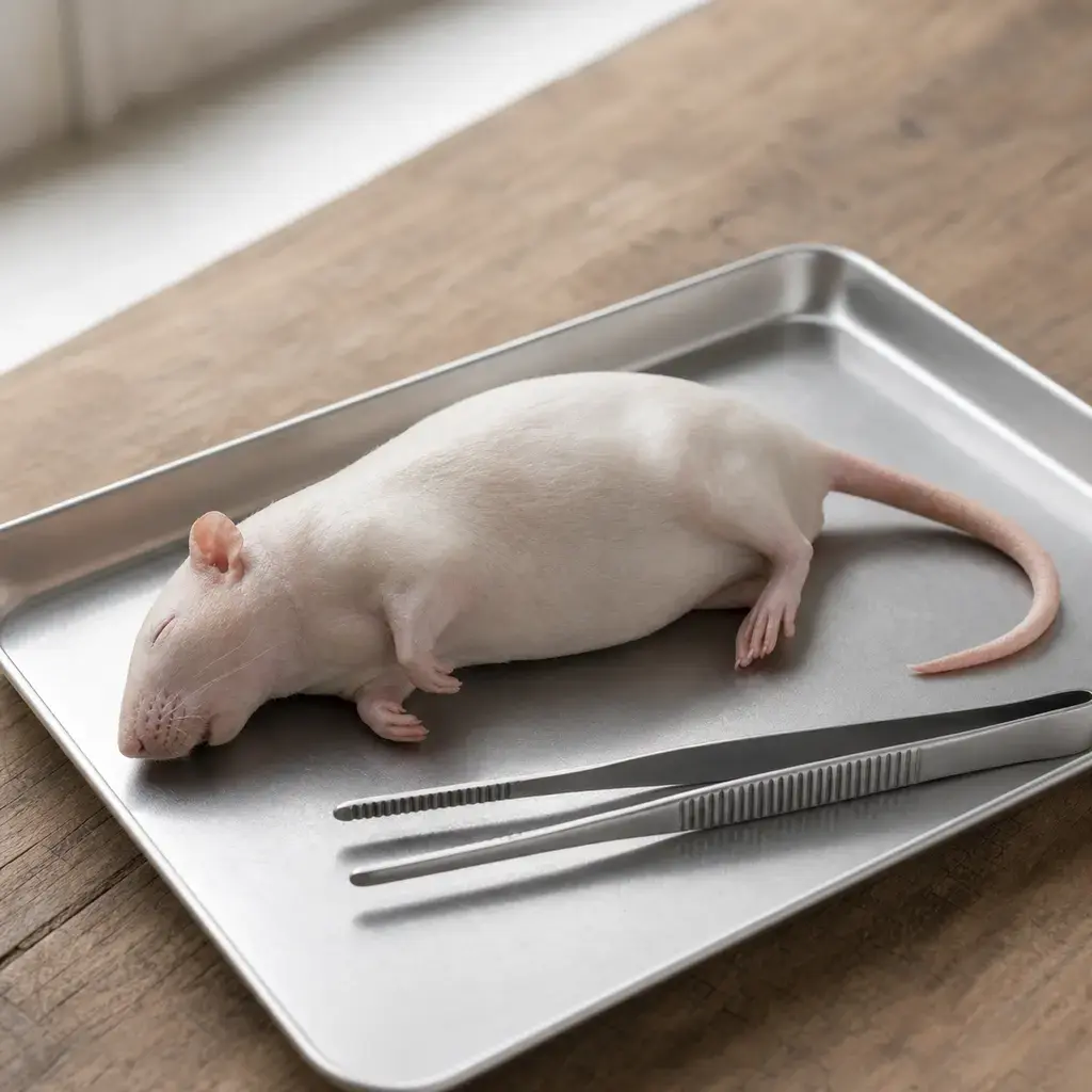 Plain oversized prey on a clean unbranded surface for a reptile food-safety check.