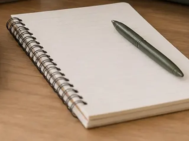 Care notebook and pen for tracking small mammal weight, appetite, and vet notes.