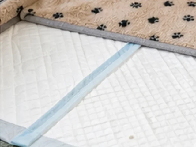 Dry fleece liner and absorbent bedding in a guinea pig habitat.