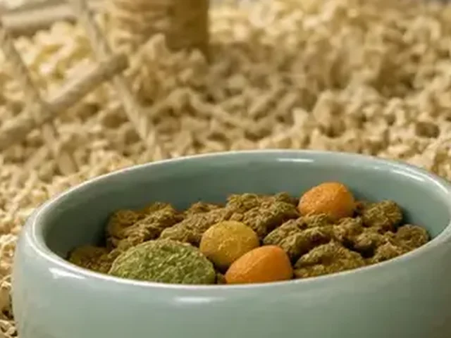 Heavy ceramic bowl for rat food.