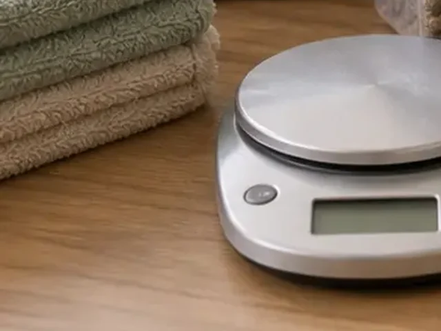 Digital gram scale for small hamster weight checks.