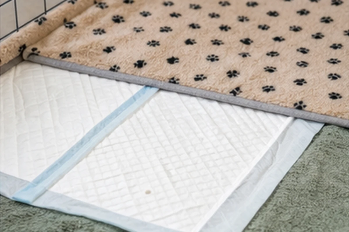 Dry guinea pig bedding setup with fleece liner and absorbent pads