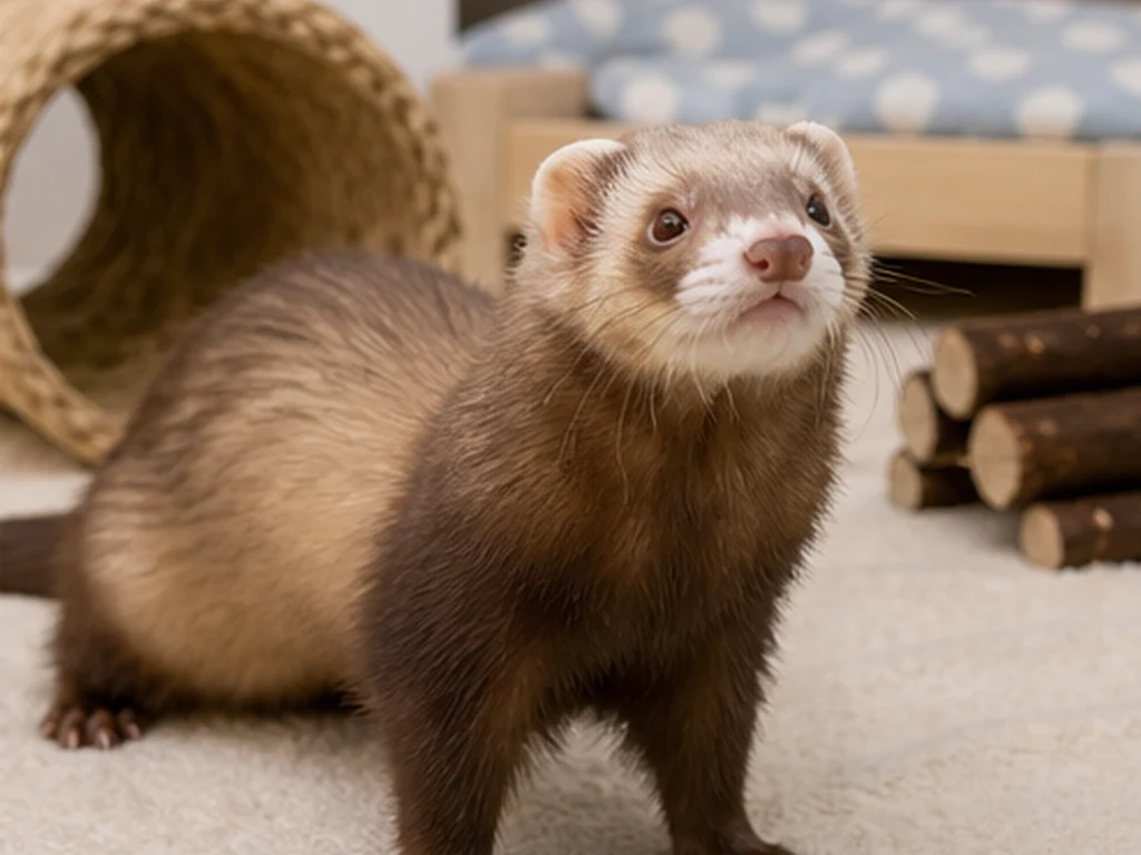 Cinnamon Ferret care guide image for a ferret setup