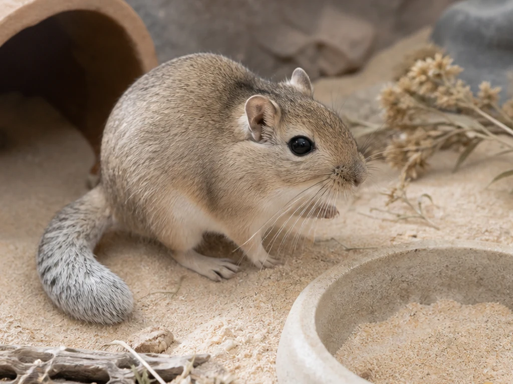 Fat-Tailed Gerbil care guide image for a gerbil setup