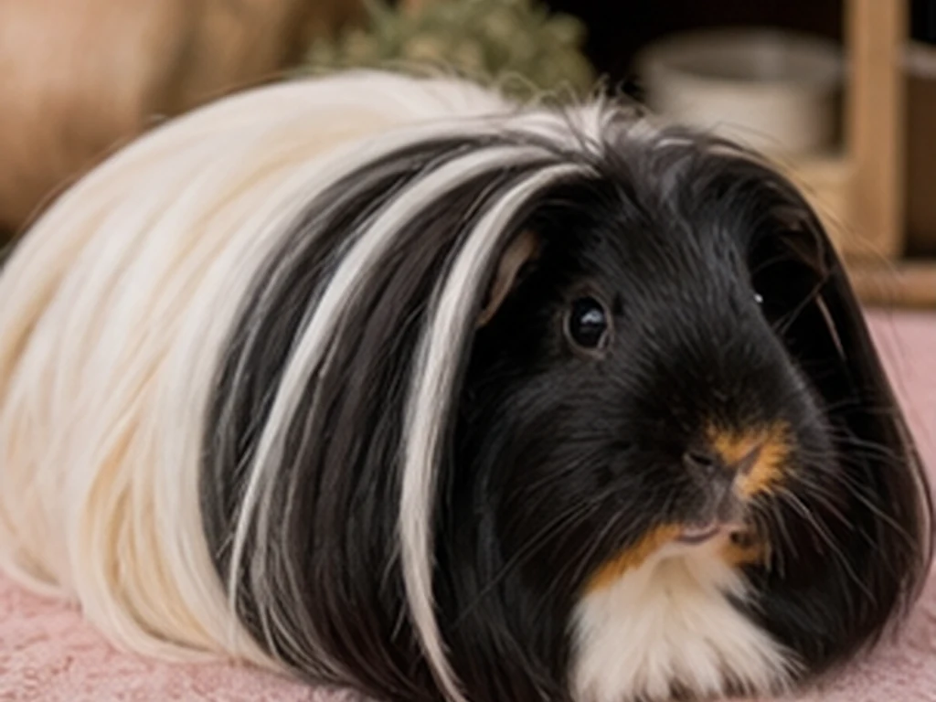 Silkie Guinea Pig care guide image for a guinea pig setup