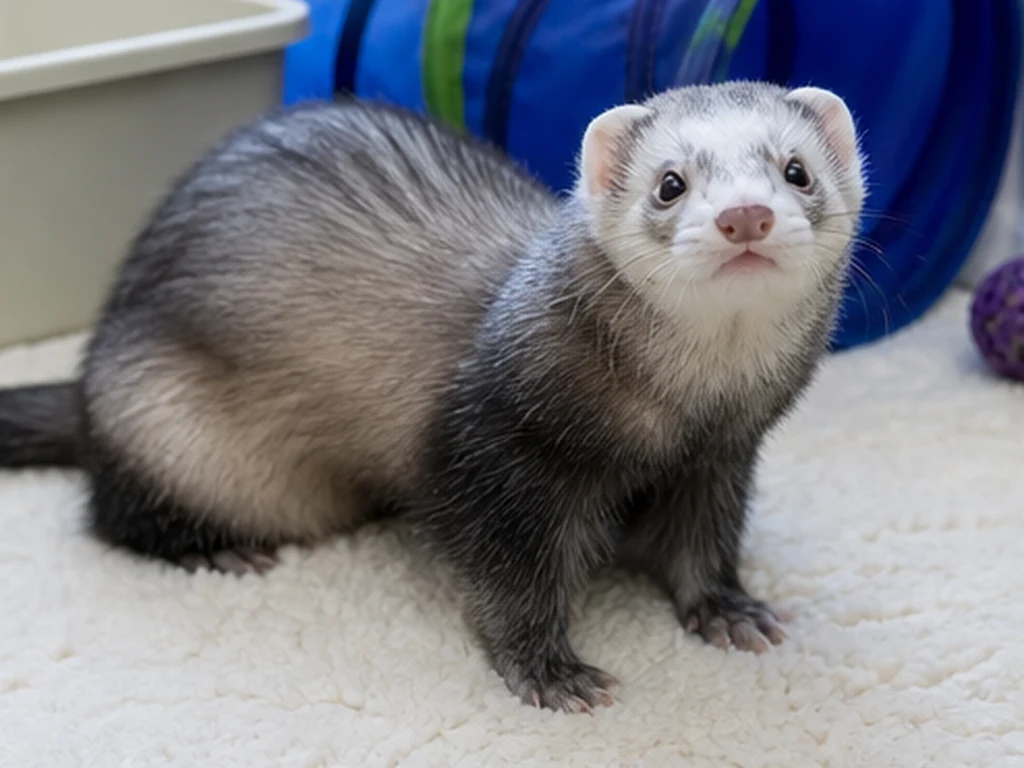 Silver Ferret care guide image for a ferret setup