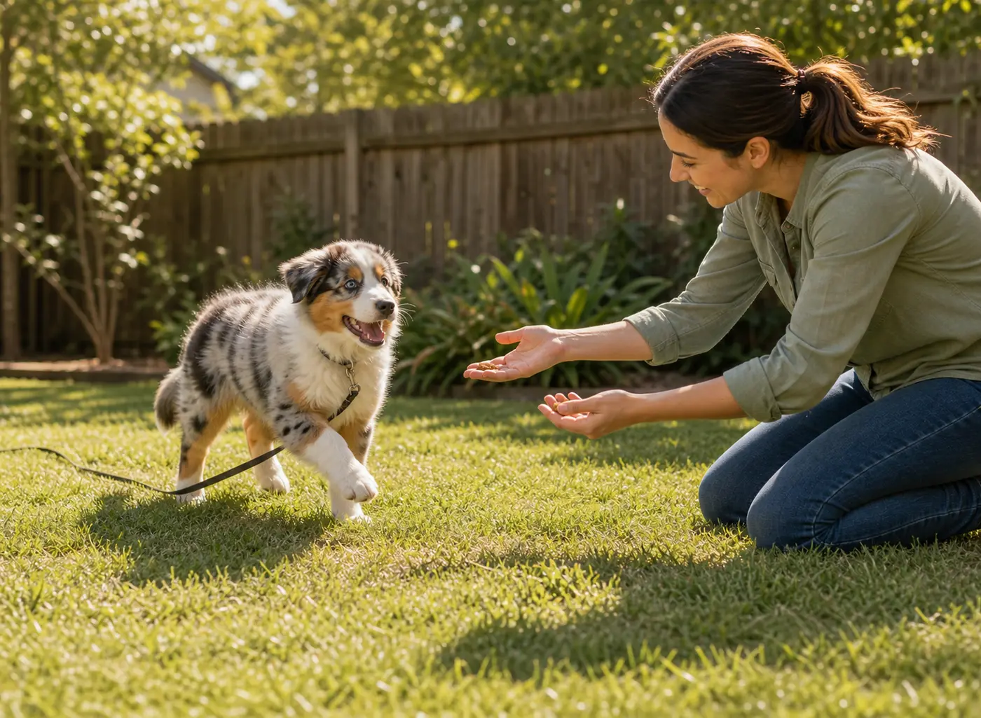 Dog returning during a recall cue.