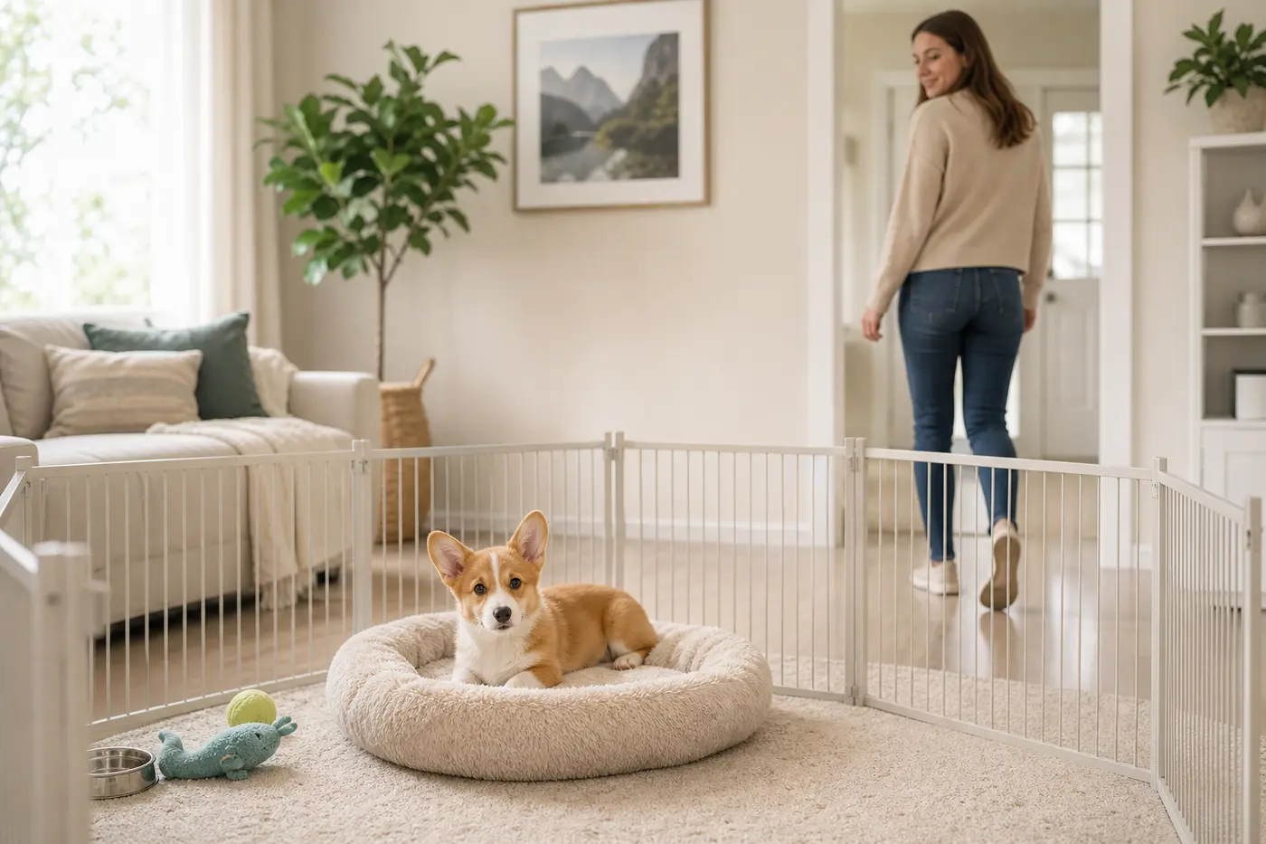Puppy resting during a tiny alone-time step
