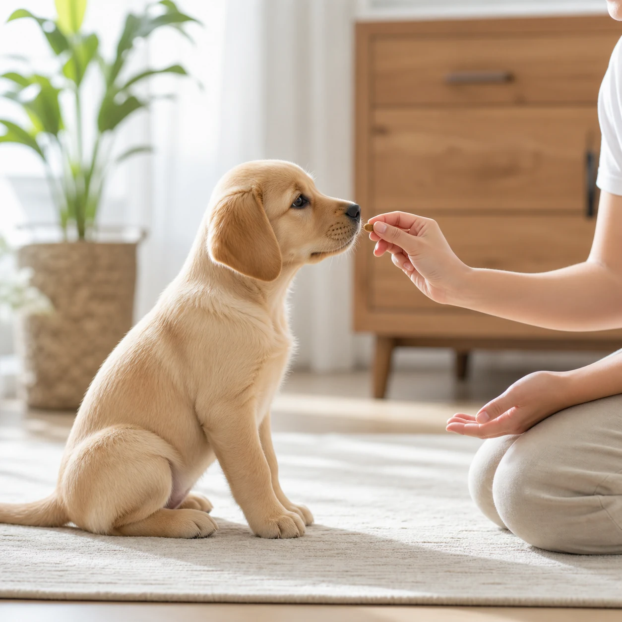 Dog running back during recall training