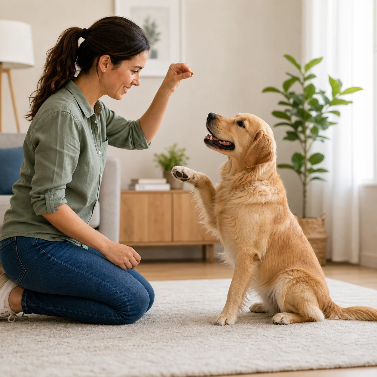 Dog doing a fun trick training session