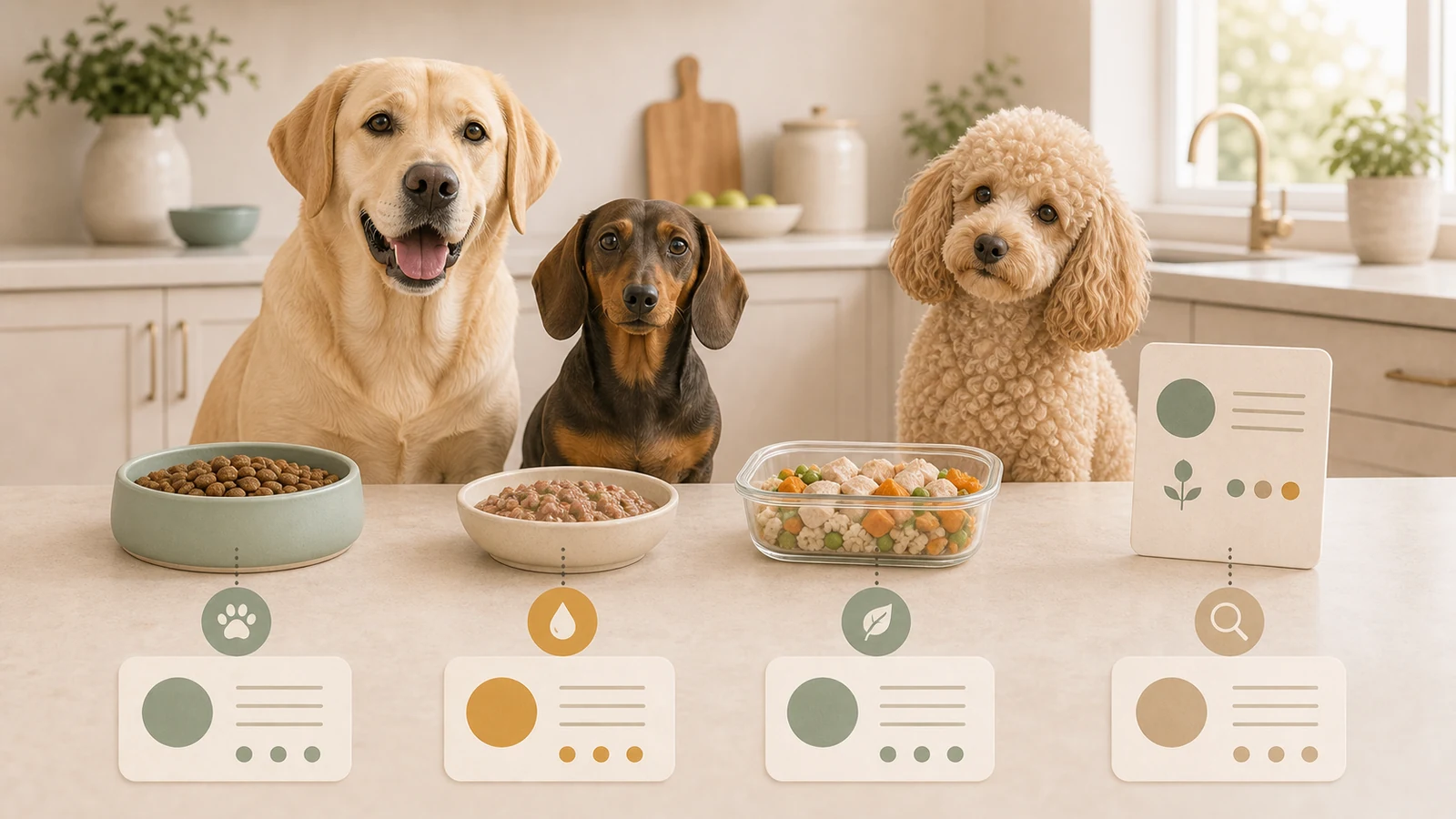 Dog food chooser setup.
